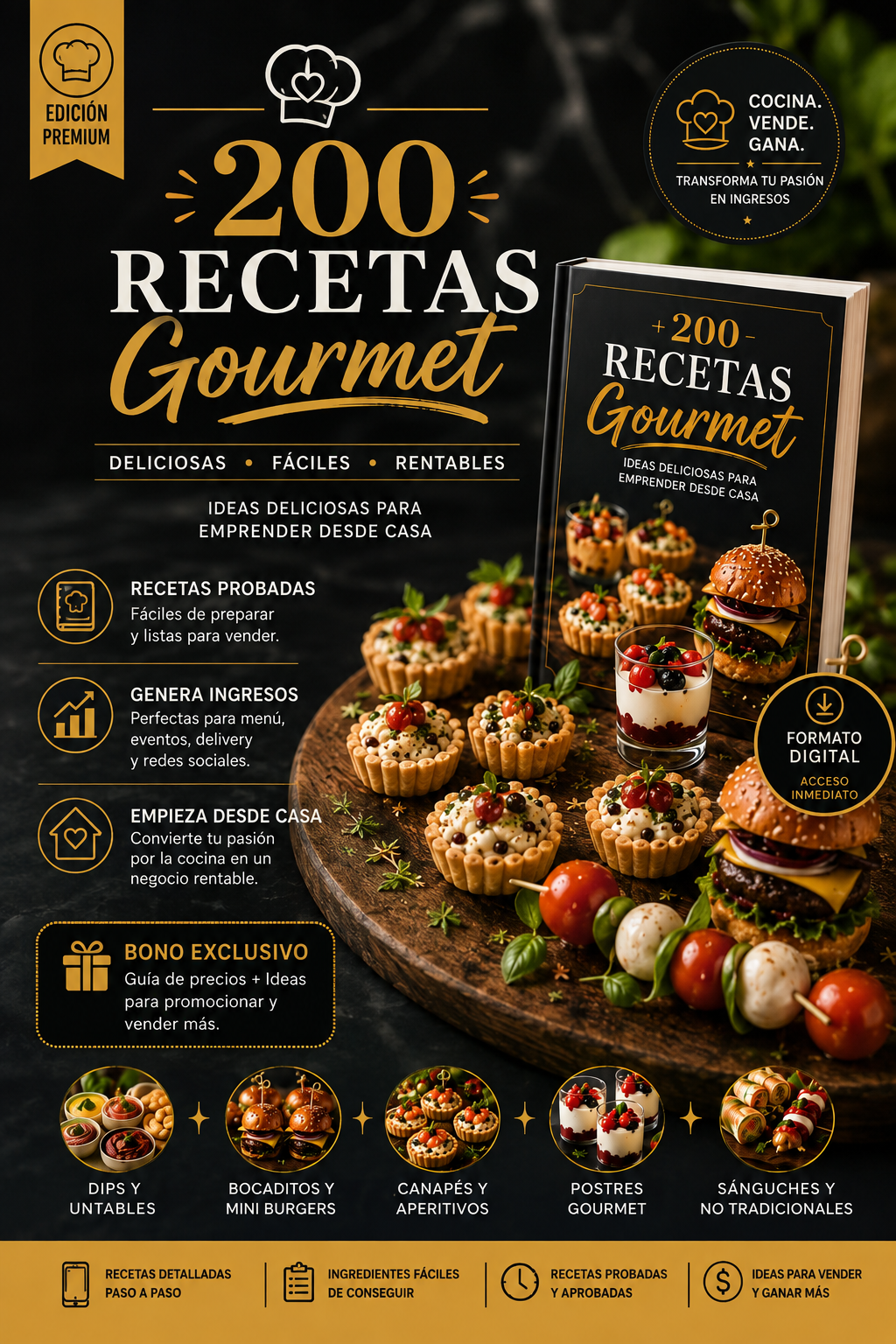+200 Recetas Gourmet + Bono de regalo